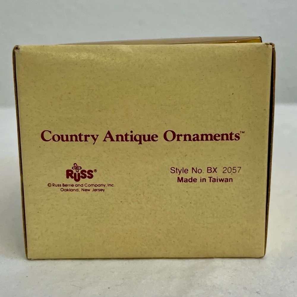 Vintage Russ Country Antique Ornament Snowman On Rocking Chair Style # BX 2057.